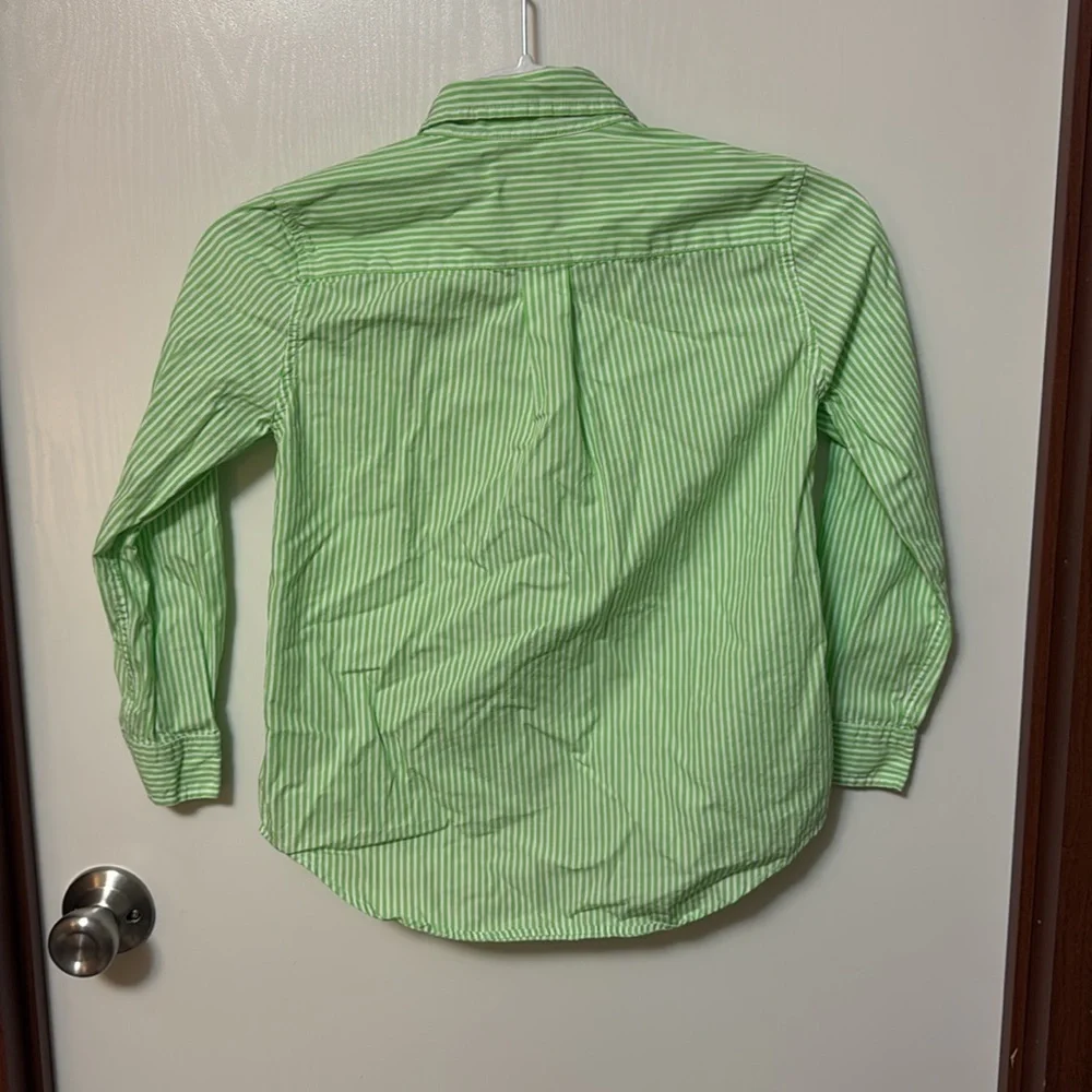 Ralph Lauren Kids Green Striped Shirt Size 7